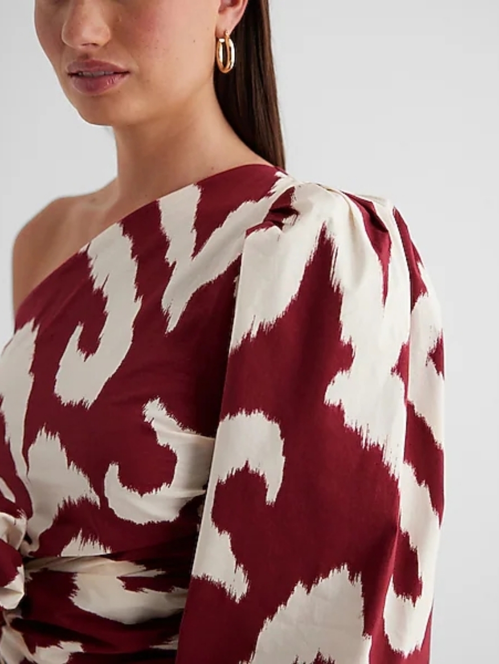 Express Printed One Shoulder Tie Waist Top Size Medium - Picture 2 of 12